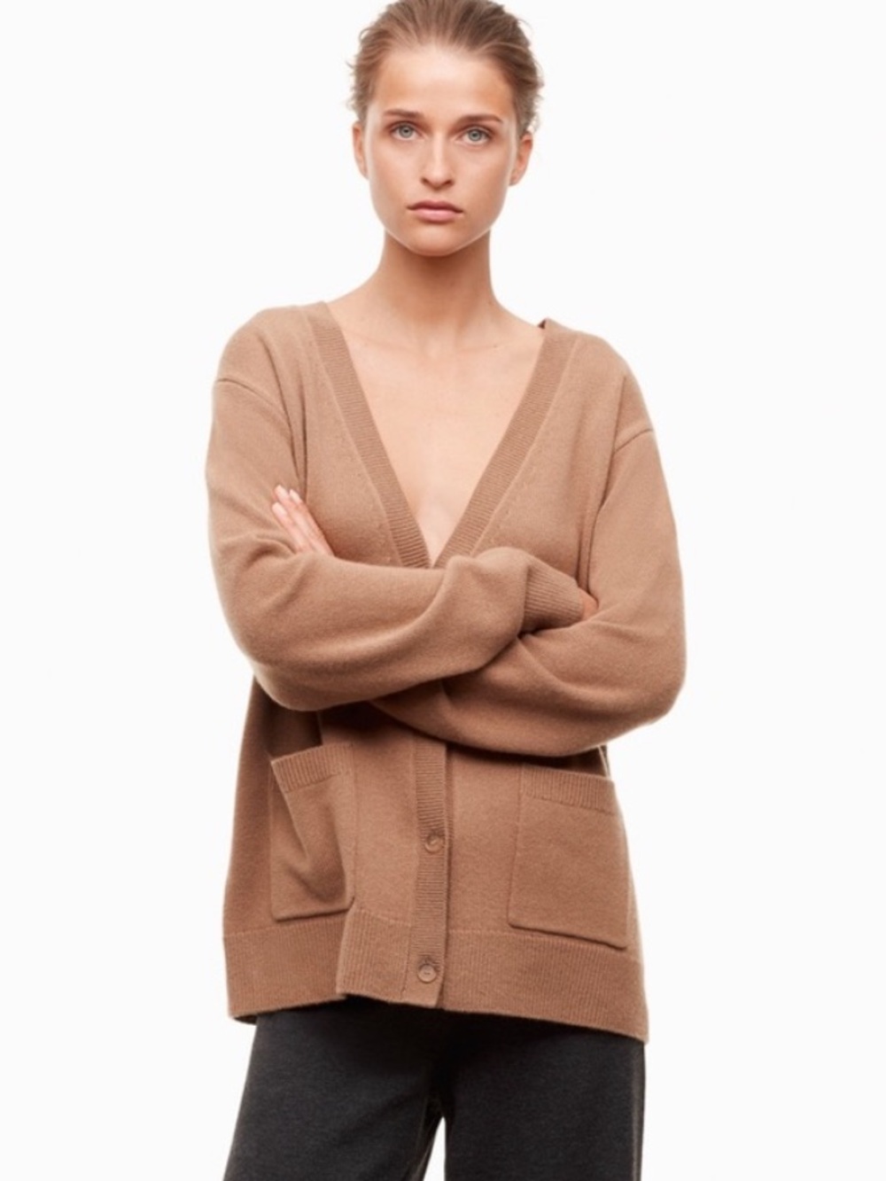 NWT Aritzia Babaton Ride Cardigan Sweater Wool Cashmere Camel Size 2